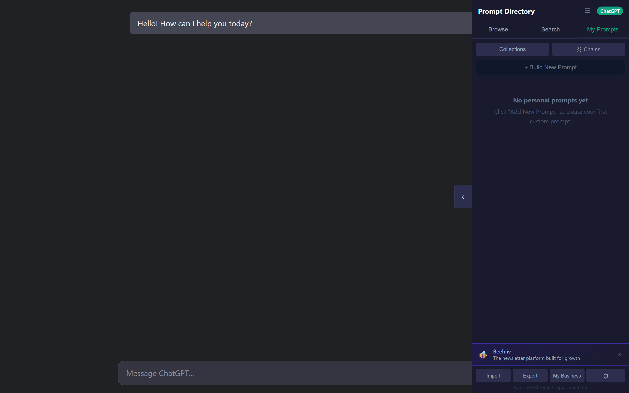Save and organise your own custom prompts